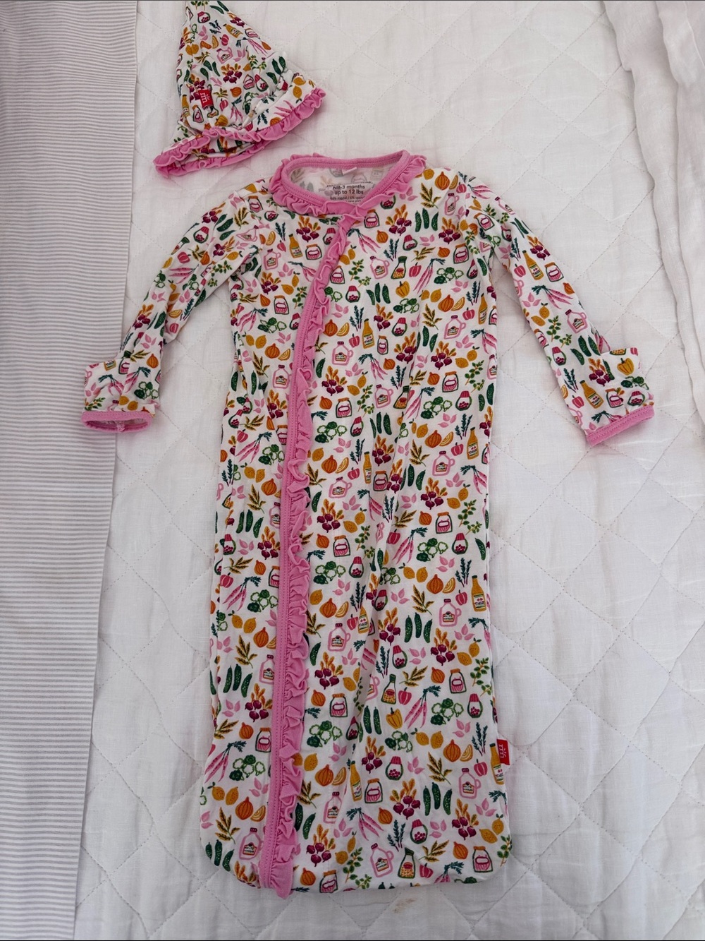Magnetic Me Pink Floral & Garden Print Sleep Sack with Matching Hat